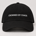 Casquette Classic Logo CROWNED BY CHAOS noire, vue de face