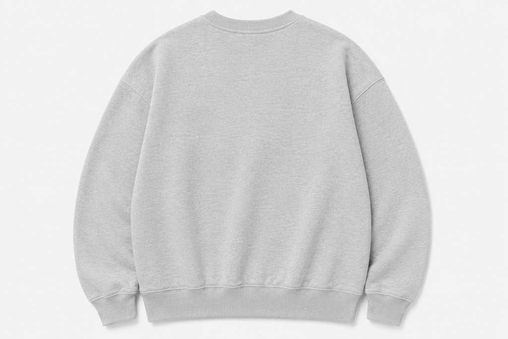 Sweat-shirt à col rond CROWNED BY CHAOS gris chiné – vue de dos