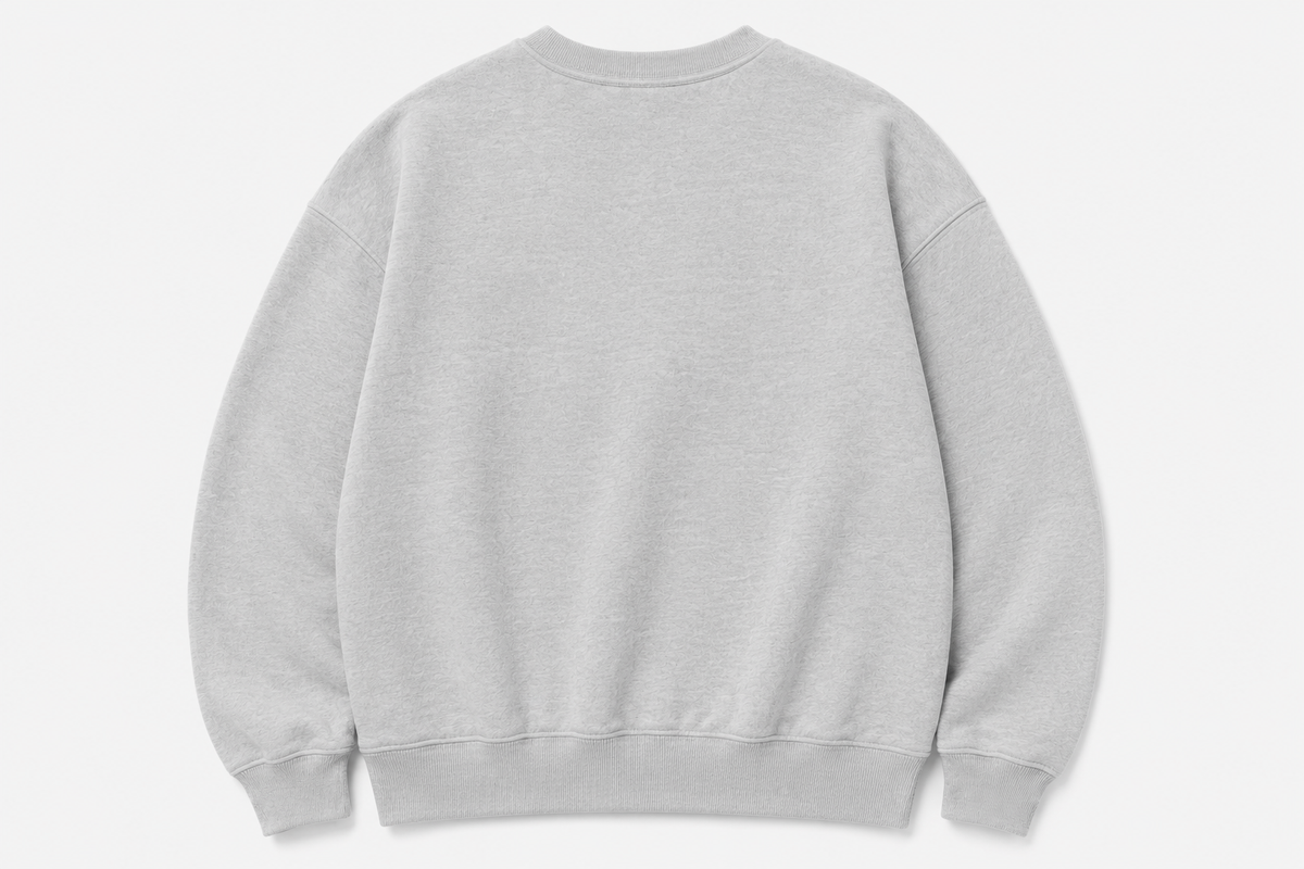 Sweat-shirt à col rond CROWNED BY CHAOS gris chiné – vue de dos
