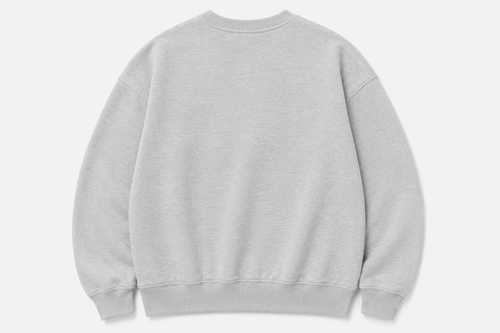 Sweat-shirt à col rond CROWNED BY CHAOS gris chiné – vue de dos
