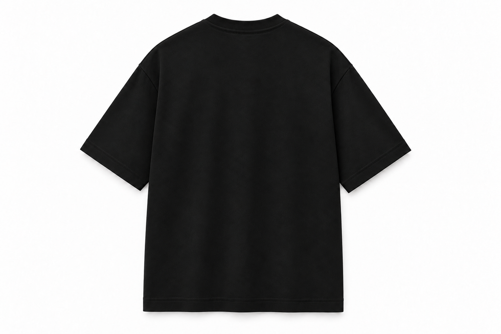 T-shirt oversize CROWNED BY CHAOS noir – vue de dos