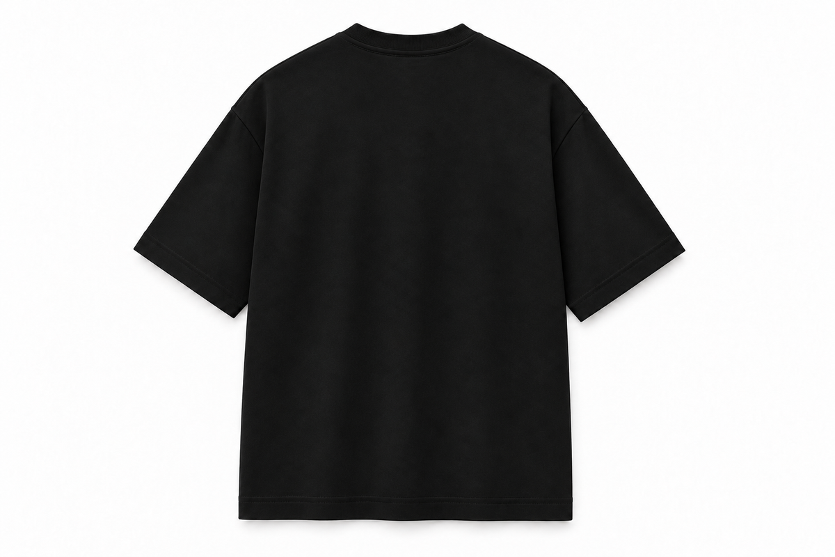 T-shirt oversize CROWNED BY CHAOS noir – vue de dos