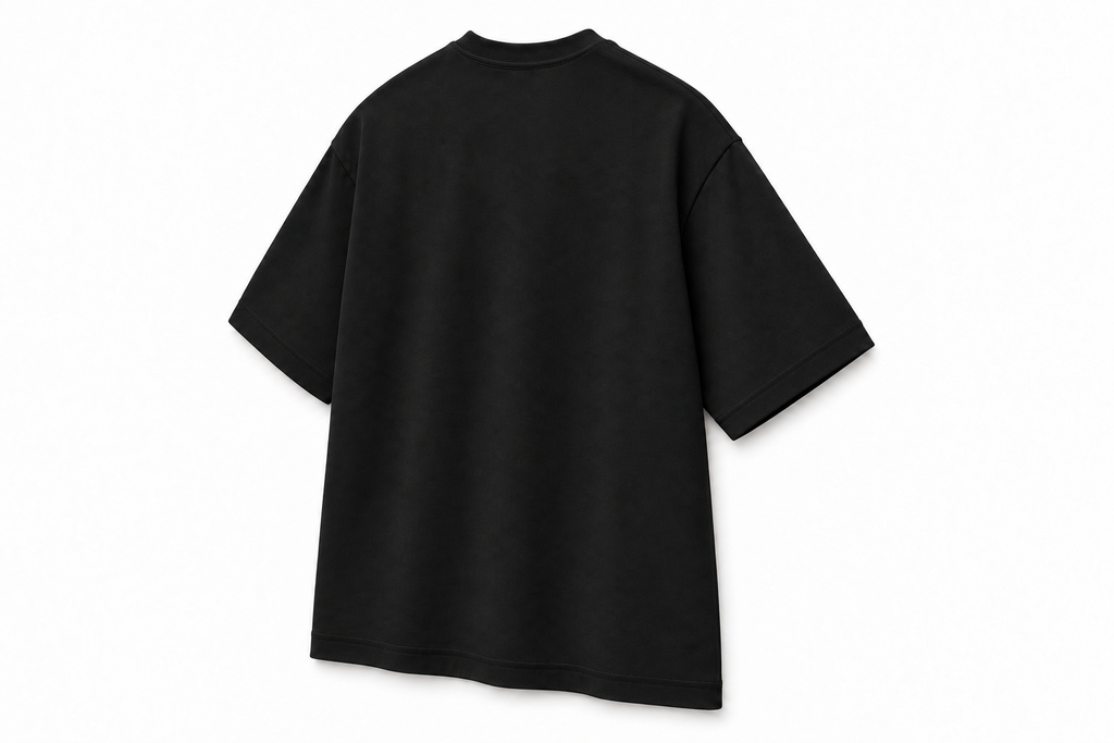 T-shirt oversize CROWNED BY CHAOS noir – vue trois quarts dos