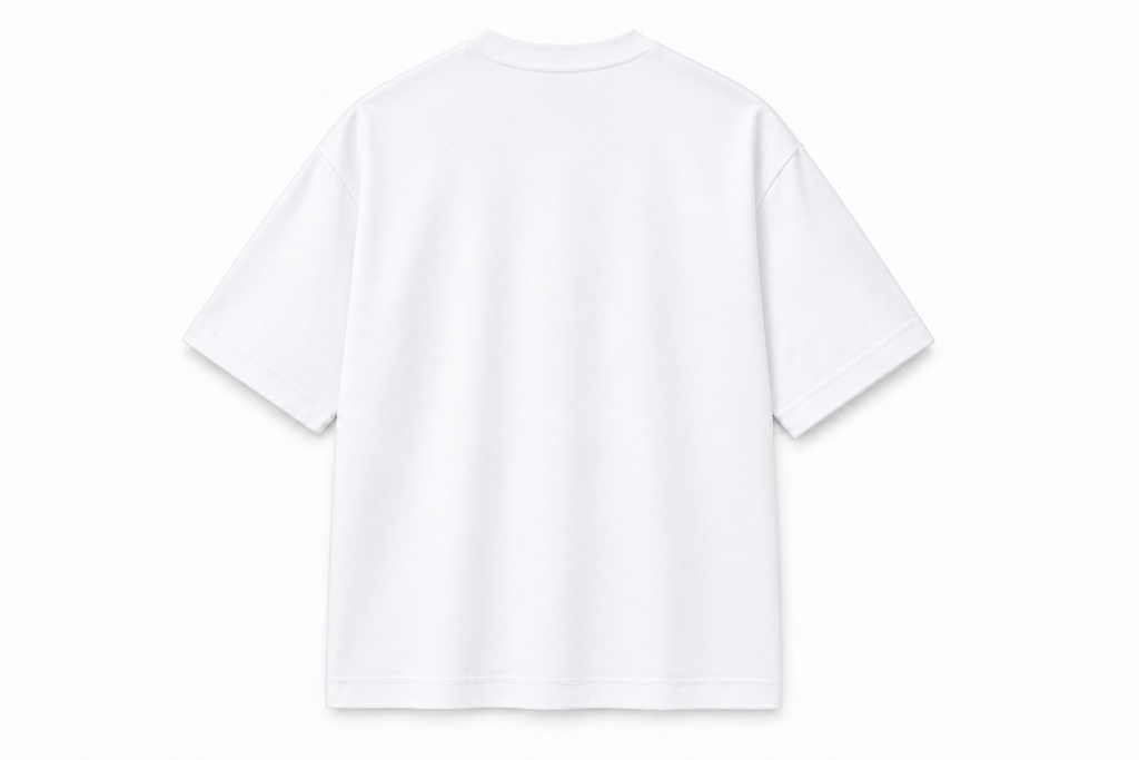 T-shirt oversize CROWNED BY CHAOS blanc pur – vue de dos