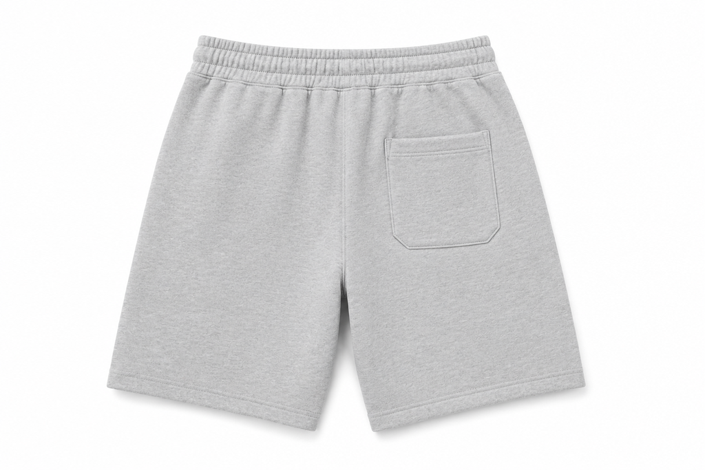 Short de survêtement CROWNED BY CHAOS gris chiné – vue de dos