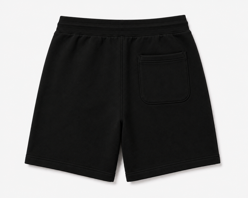 Short de survêtement CROWNED BY CHAOS noir – vue de dos