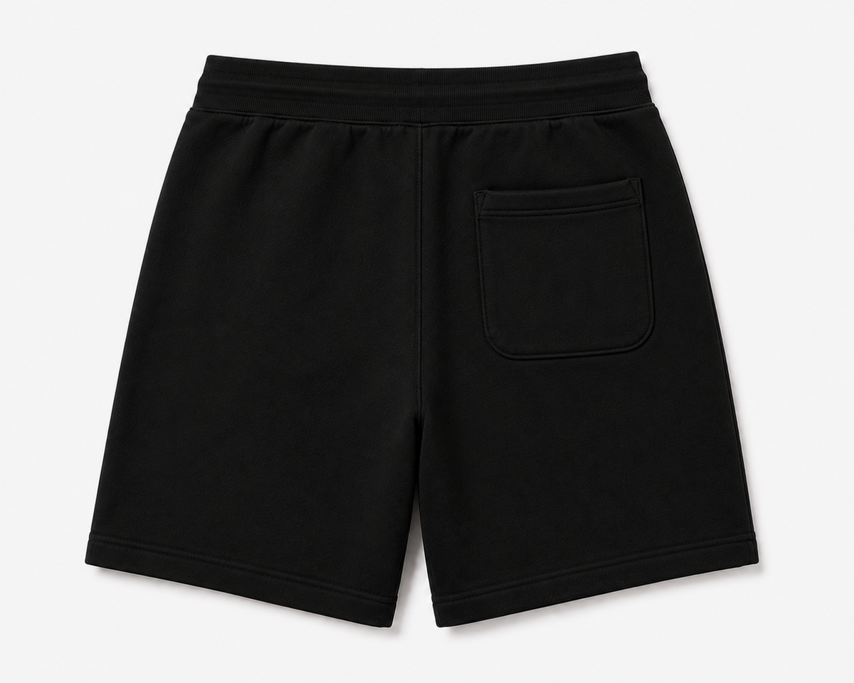 Short de survêtement CROWNED BY CHAOS noir – vue de dos